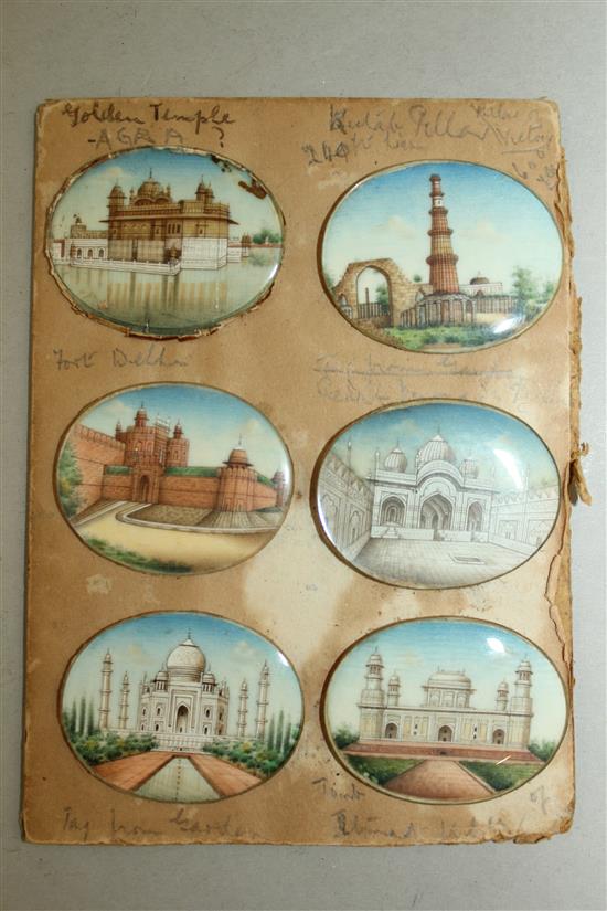 A collection of seventeen oval Indian miniatures largest 2in.
